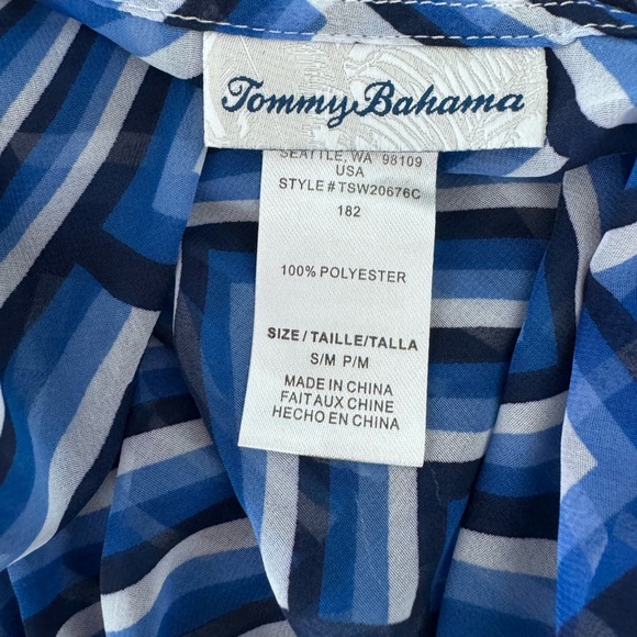 Tommy Bahama Women’s Sheer Blue Stripe Cover-Up Small - Picture 5 of 7